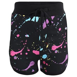 Kids Girls Shorts Gym Sports Pastel Splash Print Summer Hot Pant Shorts 5-13 Yrs