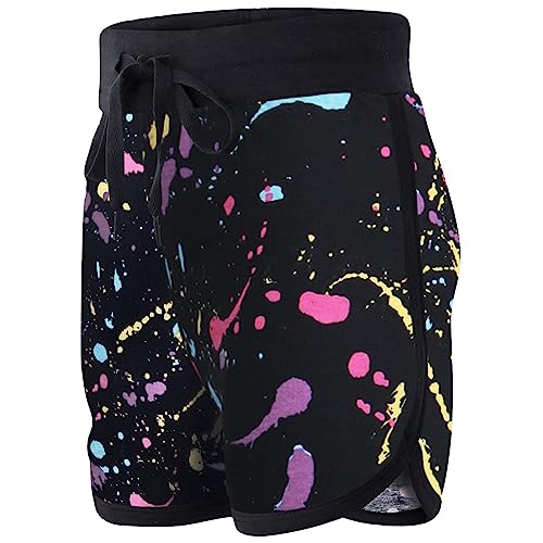 Kids Girls Shorts Gym Sports Pastel Splash Print Summer Hot Pant Shorts 5-13 Yrs