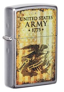 zippo u.s. army 1775 street chrome pocket lighter