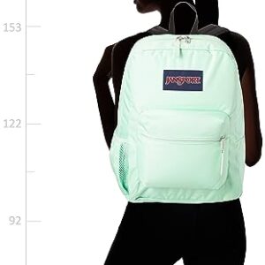 JanSport Cross Town Backpack - Class, Travel, or Work Bookbag with Water Bottle Pocket, Mint Chip