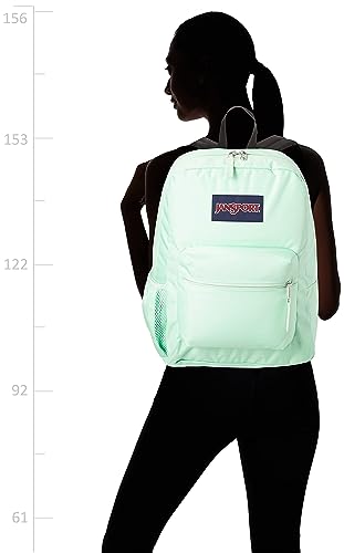 JanSport Cross Town Backpack - Class, Travel, or Work Bookbag with Water Bottle Pocket, Mint Chip