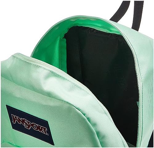 JanSport Cross Town Backpack - Class, Travel, or Work Bookbag with Water Bottle Pocket, Mint Chip