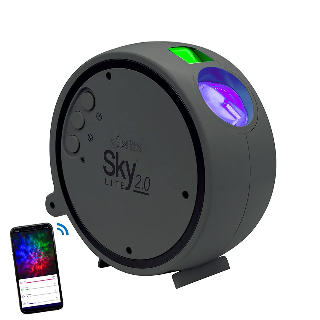 BlissLights Sky Lite 2.0 - RGB LED Laser Star Projector, Galaxy Lighting, Nebula Lamp (Green Stars, Smart App)