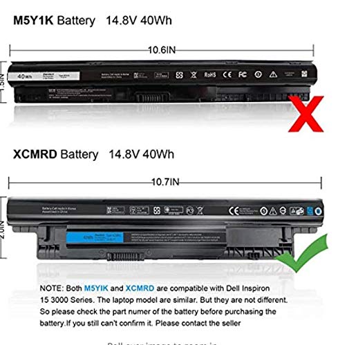 40WH XCMRD 14.8V Battery for Dell Inspiron 15 3000 Series 15 3521 3537 3531 3542 3543 3541 3878 15R 5521 5537 17 3721 3737 17R 5737 5721 14 3421 3442 3443 Latitude 3440 3540 P28F P40F P26E T1G4M 49VTP