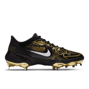 Nike Alpha Huarache Elite 3 Low Premium CV3553-001 Men's Black-Gold Baseball Cleats 11 US