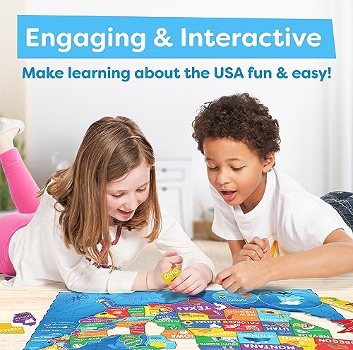 United States Puzzle for Kids - 70 Piece - USA Map Puzzle 50 States with Capitals - Childrens Jigsaw Geography Puzzles for Kids Ages 4-8, 5, 6, 7, 8-10 Year Olds - US Puzzle Maps for Kids Learning