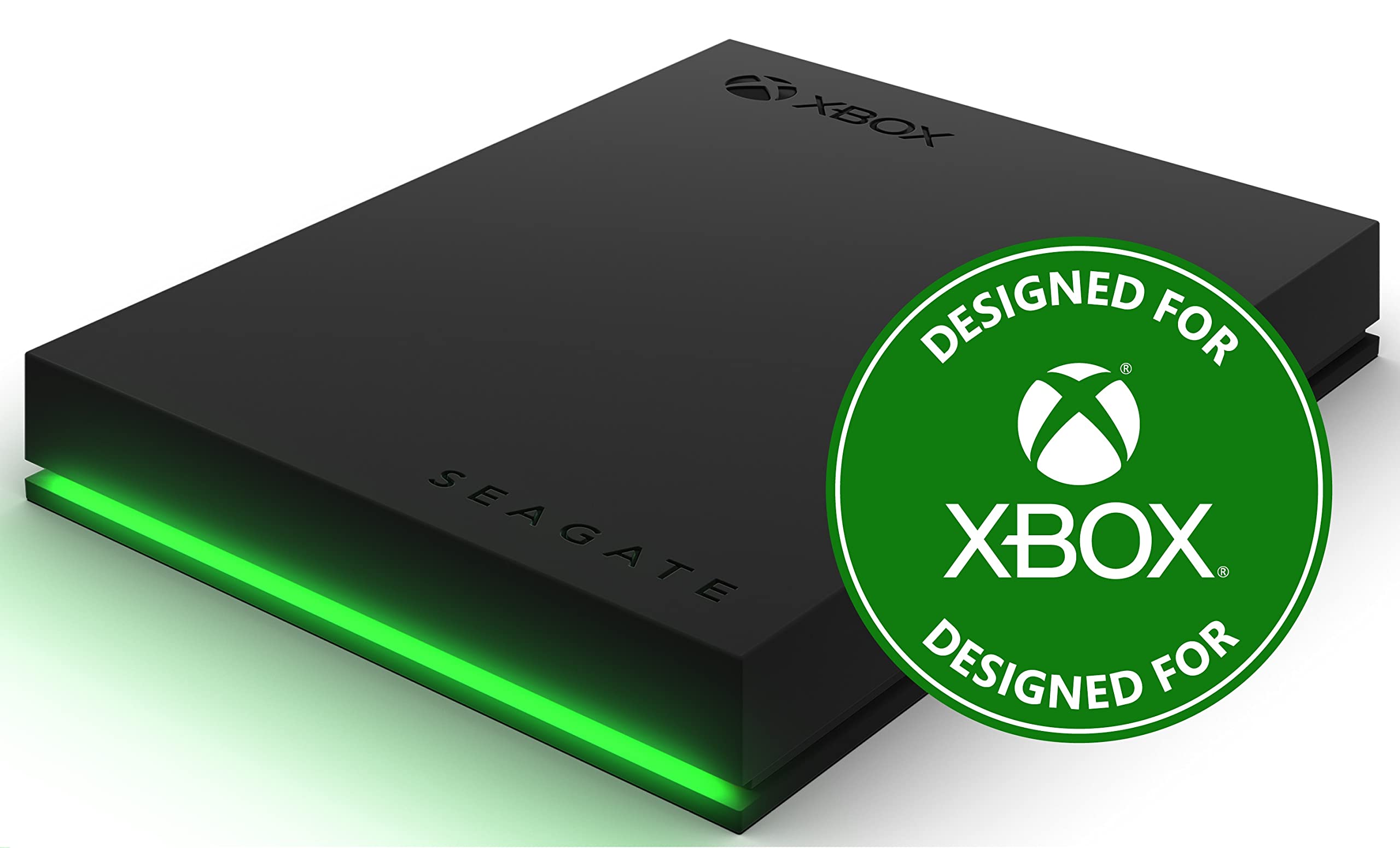 Seagate Game Drive for Xbox 2TB External Hard Drive Portable HDD - USB 3.2 Gen 1, Black with built-in green LED bar , Xbox Certified, 3 year Rescue Services (STKX2000400)