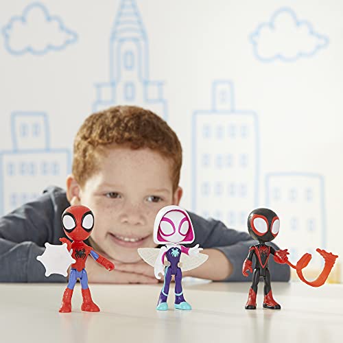 Spidey and His Amazing Friends 3 Pack, 4-Inch Scale Action Figures, Includes 3 Figures and 3 Accessories, Ages 3 And Up, Frustration Free Packaging (Amazon Exclusive)