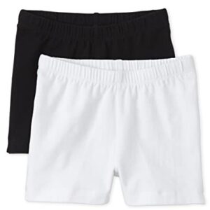 The Children's Place girls Basic Cartwheel Short Pants, Black/White, Small US