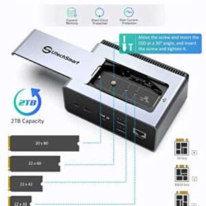 Docking Station, UtechSmart 15 in 1 Triple Monitors USB C Docking Station,Compatible with macOS&Windows,Thunderbolt 3 Dock with SSD Enclosure (2*HDMI,DP, PD3.0,SD/TF,RJ45,Audio&Micro,USB Ports)