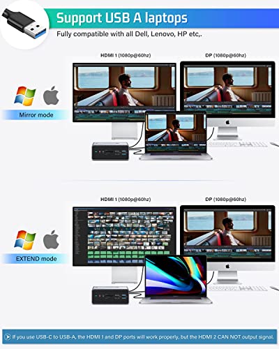 Docking Station, UtechSmart 15 in 1 Triple Monitors USB C Docking Station,Compatible with macOS&Windows,Thunderbolt 3 Dock with SSD Enclosure (2*HDMI,DP, PD3.0,SD/TF,RJ45,Audio&Micro,USB Ports)