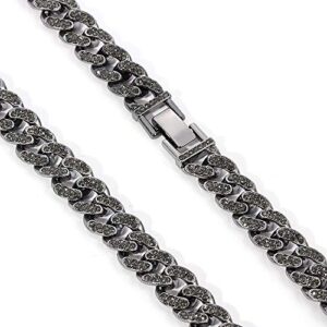 rongji jewelry Cuban Link Necklace for Men - Hip Hop Necklace Iced Out with Bling Rhinestones, Fashion Accessory for Hip Hop Lovers