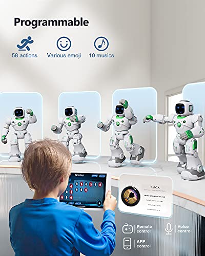 Ruko Robot Toys for Kids, Large Smart Remote Control Carle Robots with Voice and App Control, Music, Dance, Record, Programmable, Interactive, Gifts for Kids 4 5 6 7 8 9 Year Old Boys and Girls