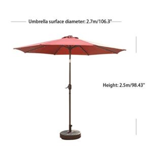 Tyoo Terrace Umbrella Light Cordless Parasol String Light Led Umbrella Pole Light Umbrella Outdoor Garden Decoration Applicable to Garden Lawn (Color : Brown)