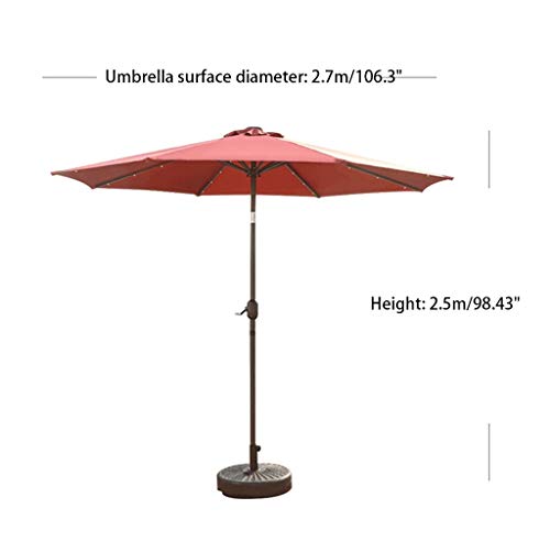 Tyoo Terrace Umbrella Light Cordless Parasol String Light Led Umbrella Pole Light Umbrella Outdoor Garden Decoration Applicable to Garden Lawn (Color : Brown)