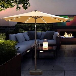 Tyoo Terrace Umbrella Light Cordless Parasol String Light Led Umbrella Pole Light Umbrella Outdoor Garden Decoration Applicable to Garden Lawn (Color : Brown)