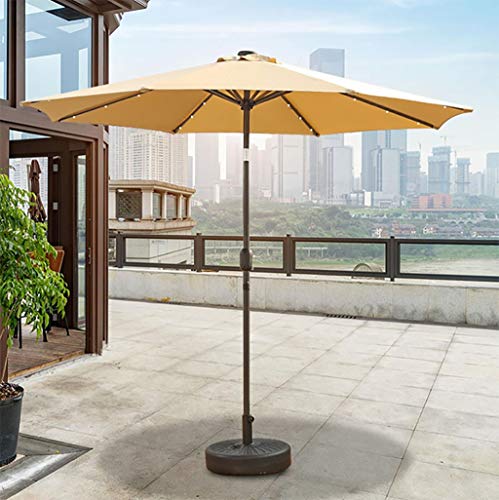 Tyoo Terrace Umbrella Light Cordless Parasol String Light Led Umbrella Pole Light Umbrella Outdoor Garden Decoration Applicable to Garden Lawn (Color : Brown)