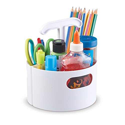 Learning Resources Create-a-Space Storage Mini Center - White, Desk and Art and Crafts Organizer, Maker and Crayon Organizer, Home School Organizer and Storage Small