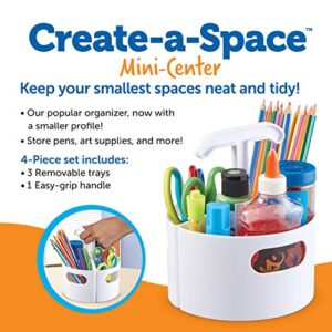 Learning Resources Create-a-Space Storage Mini Center - White, Desk and Art and Crafts Organizer, Maker and Crayon Organizer, Home School Organizer and Storage Small