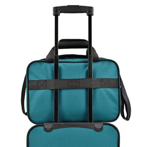 U.S. Traveler Rio Rugged Fabric Expandable Carry-on Luggage Set, Teal, 2 Wheel