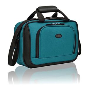 U.S. Traveler Rio Rugged Fabric Expandable Carry-on Luggage Set, Teal, 2 Wheel