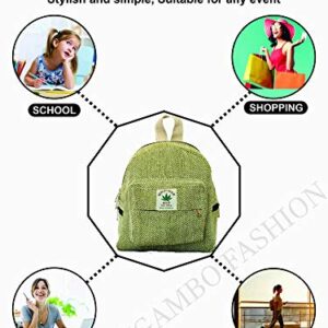 Eco Friendly Mini Backpack For women Handmade Hemp Backpack For Women organic Beautiful Small Backpack (LIGHT GREEN)