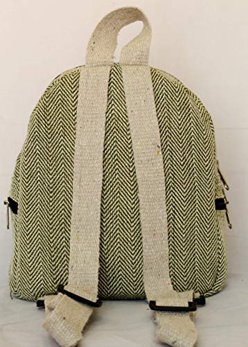 Eco Friendly Mini Backpack For women Handmade Hemp Backpack For Women organic Beautiful Small Backpack (LIGHT GREEN)