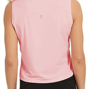 Stelle Women's Workout Tops Sleeveless Yoga Tank Tops Running Gym Crop Tops (Pink,M)