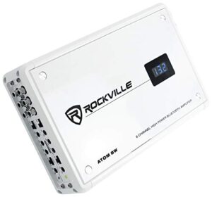rockville atom 8w 8 channel 3500 watt marine/boat amplifier amp w/bluetooth