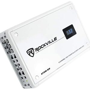 Rockville Atom 8W 8 Channel 3500 Watt Marine/Boat Amplifier Amp w/Bluetooth