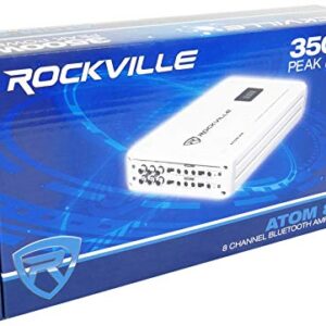 Rockville Atom 8W 8 Channel 3500 Watt Marine/Boat Amplifier Amp w/Bluetooth