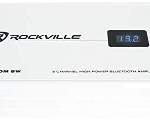 Rockville Atom 8W 8 Channel 3500 Watt Marine/Boat Amplifier Amp w/Bluetooth