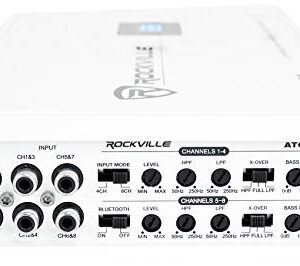 Rockville Atom 8W 8 Channel 3500 Watt Marine/Boat Amplifier Amp w/Bluetooth