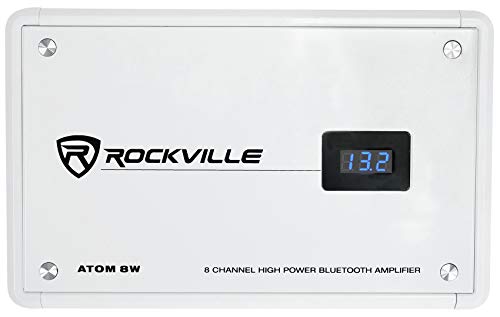 Rockville Atom 8W 8 Channel 3500 Watt Marine/Boat Amplifier Amp w/Bluetooth