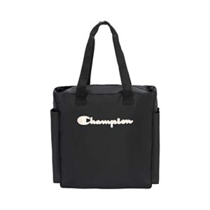 champion unisex adult billboard gym tote bags, black/reflective silver, one size us