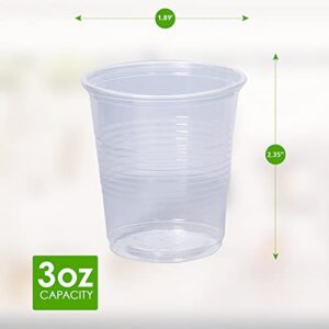 JOLLY CHEF 300 Pack 3 oz Clear Plastic Cups, Disposable Mouthwash Cups,3oz Bathroom Cups Small Plastic Cups for Party, Picnic, BBQ, Travel, and Events