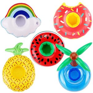 e-ting 5pcs swim ring summer fun swimming pool float raft lilo lifebuoy for 11.5 inch dolls toys inflatable floating drink holders