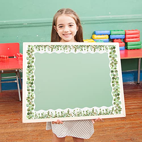 Eucalyptus Die-Cut Border Trim 36ft Per Roll Two Sided Printed Leaves Border for Classroom Back to School Decoration