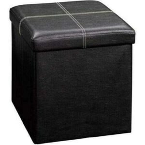 2993 – type 2 black - folding storage bench box lounge rest stool box 15 inch – qq09