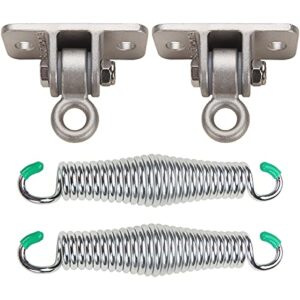 butizone porch swing hanging kit, 304 stainless steel swing hangers and galvanized springs for ceiling mount porch swings and hammock chairs, 700 lbs. capacity, set of 2