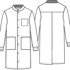 Dickies Men & Women Scrubs Lab Coat 43" Snap Front GD360, M, White
