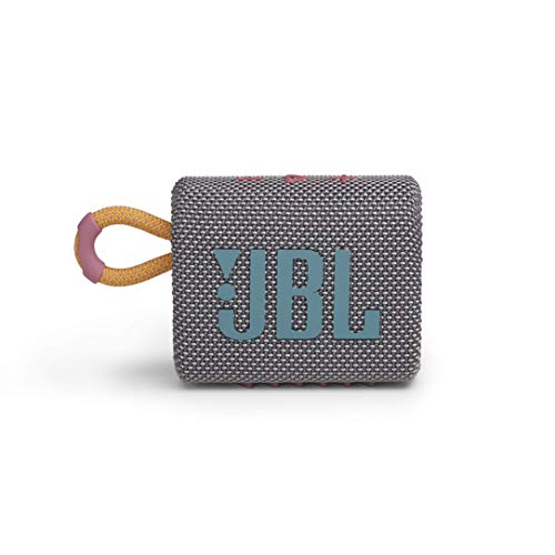 JBL Go 3: Portable Speaker with Bluetooth, Built-in Battery, Waterproof and Dustproof Feature - Gray (JBLGO3GRYAM) (Renewed)