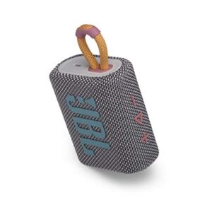 JBL Go 3: Portable Speaker with Bluetooth, Built-in Battery, Waterproof and Dustproof Feature - Gray (JBLGO3GRYAM) (Renewed)