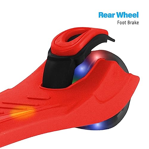 Hover-1 Ziggy Folding Kick Scooter for Kids (5+ Year Old) | Features Lean-to-Turn Axle, Solid PU Tires & Slim-Design, 110 LB Max Load Capacity, Safe, Red