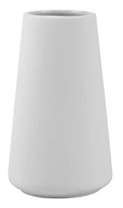 simple vase for flowers plants, matte vases for modern table shelf home decor wedding boho decor, 6" h frosted elegant ceramic vase for pampas grass fluffy stem bouquet lavender flowers (white, 1)