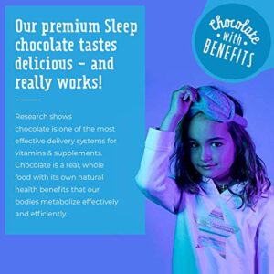 Good Day Chocolate Natural Melatonin for Kids, Sleep Supplement, 1mg Melatonin, Fair Trade and Non-GMO Milk Chocolate, Chamomile, 80 Pieces