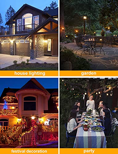 Hompavo 【Upgraded】 LED Flame Light Bulbs Halloween Decorations, 4 Modes Flickering Light Bulbs with Upside Down Effect, E26/E27 Base Flame Bulb for Christmas Party Home Indoor & Outdoor (2 Pack)