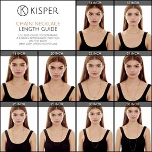 KISPER Sterling Silver Box Chain Necklace – Thin, Dainty, 925 Sterling Silver Jewelry for Women & Men with Spring Ring Clasp – Made in Italy, 18”