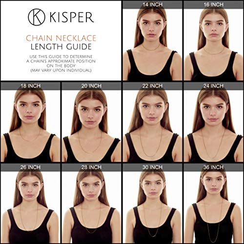 KISPER Sterling Silver Box Chain Necklace – Thin, Dainty, 925 Sterling Silver Jewelry for Women & Men with Spring Ring Clasp – Made in Italy, 18”