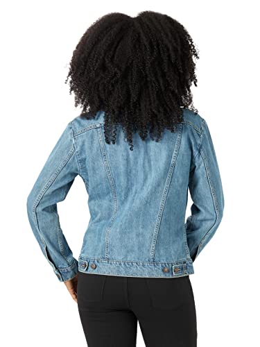 Wrangler Women's Relaxed Fit Memory Maker Jean Jacket, Basin, Large